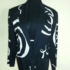 90's Jacket Funky Black and White Jacket Size M